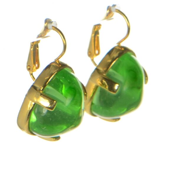 Kenneth Jay Lane KJL Gold-tone Resin Cabochon Earrings - Picture 1 of 5